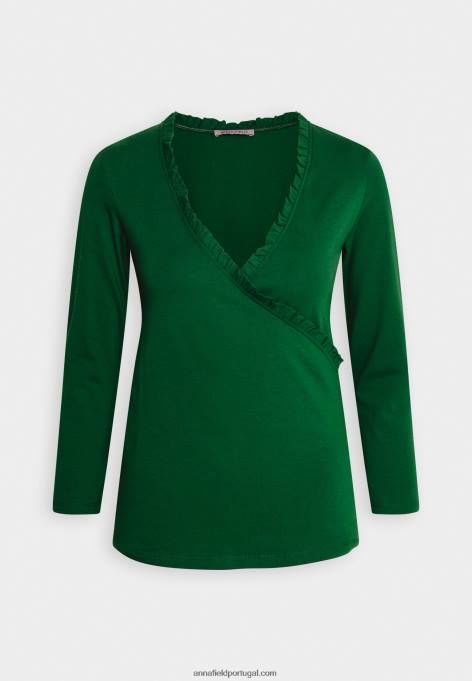 mulheres blusa manga longa verde escuro F4BZ0D576 Anna Field