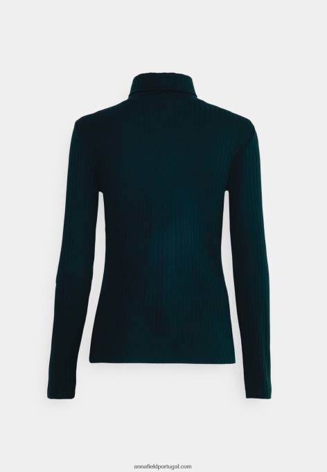 mulheres blusa manga longa verde escuro F4BZ0D596 Anna Field