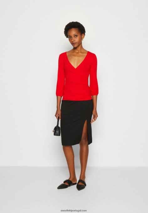 mulheres blusa manga longa vermelha F4BZ0D529 Anna Field