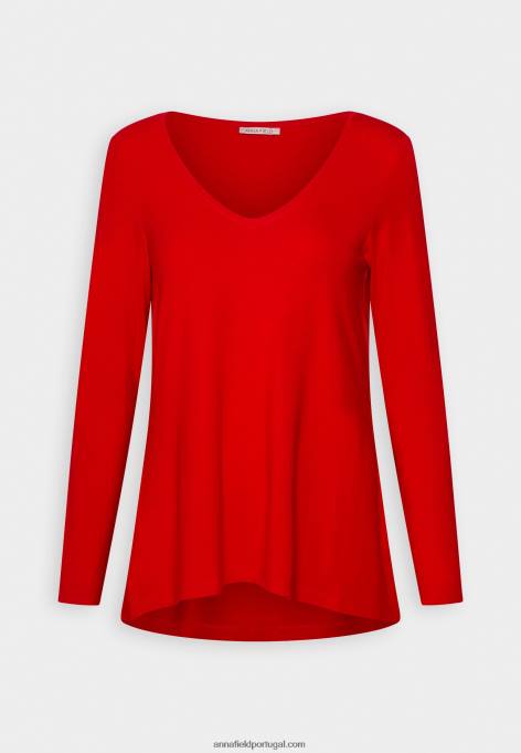 mulheres blusa manga longa vermelha F4BZ0D540 Anna Field