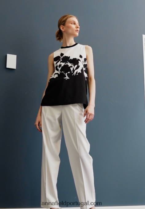 mulheres blusa preta/branca F4BZ0D504 Anna Field