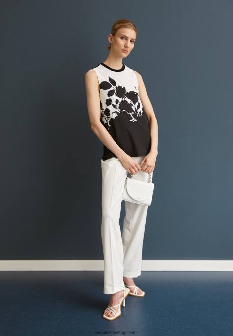 mulheres blusa preta/branca F4BZ0D504 Anna Field