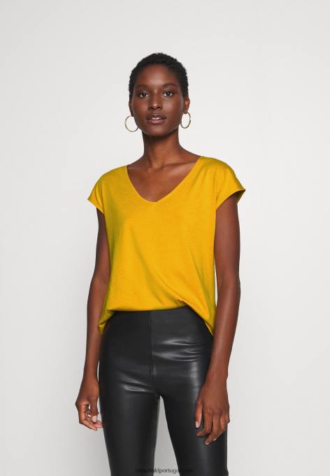 mulheres camiseta básica amarelo ouro F4BZ0D279 Anna Field
