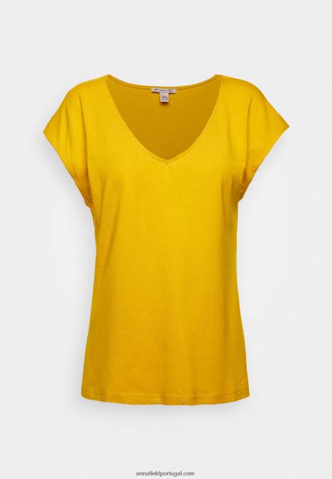 mulheres camiseta básica amarelo ouro F4BZ0D279 Anna Field
