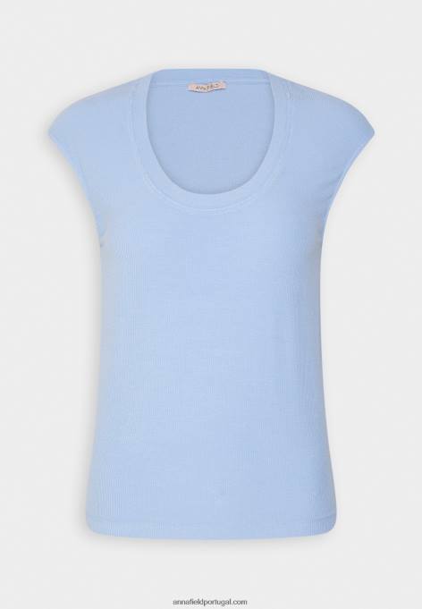 mulheres camiseta básica azul F4BZ0D289 Anna Field