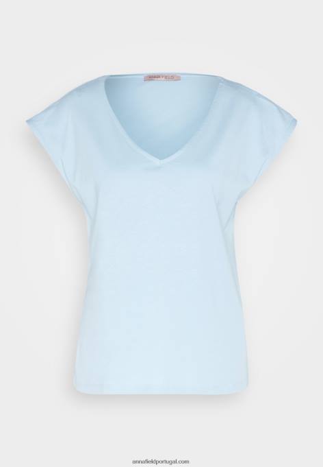 mulheres camiseta básica azul claro F4BZ0D327 Anna Field