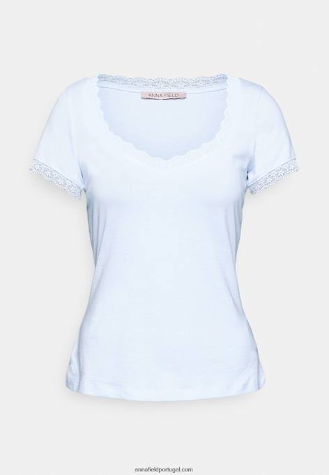 mulheres camiseta básica azul claro F4BZ0D338 Anna Field