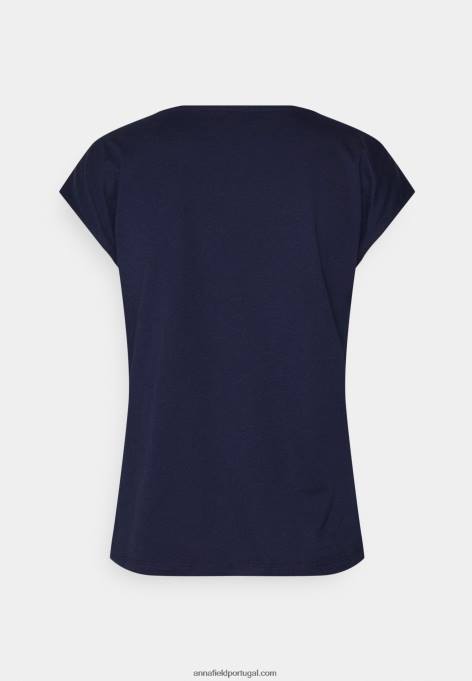 mulheres camiseta básica azul escuro F4BZ0D283 Anna Field