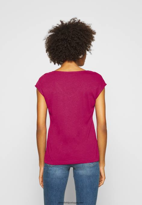 mulheres camiseta básica berry F4BZ0D290 Anna Field