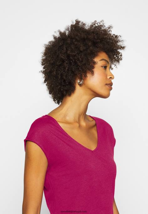 mulheres camiseta básica berry F4BZ0D290 Anna Field