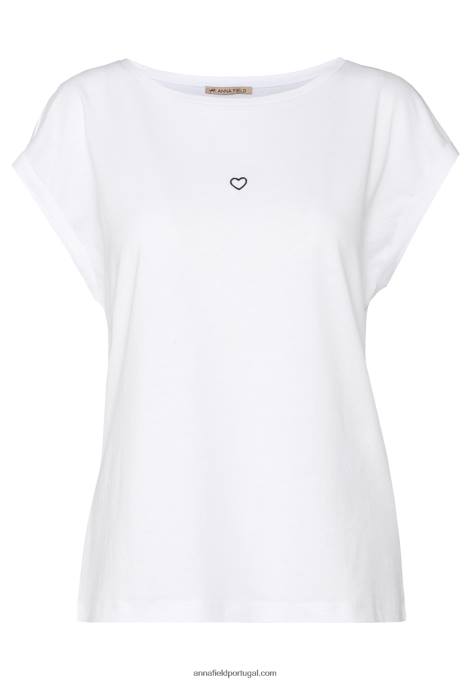 mulheres camiseta básica branca F4BZ0D280 Anna Field