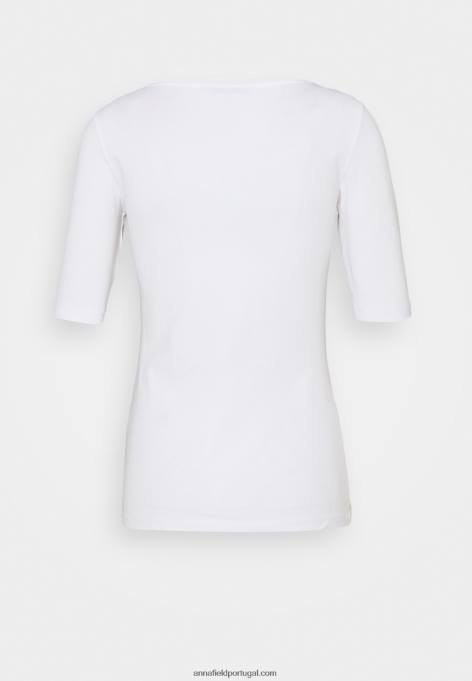 mulheres camiseta básica branca F4BZ0D376 Anna Field