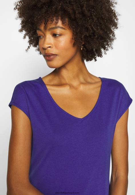 mulheres camiseta básica clematis azul F4BZ0D348 Anna Field