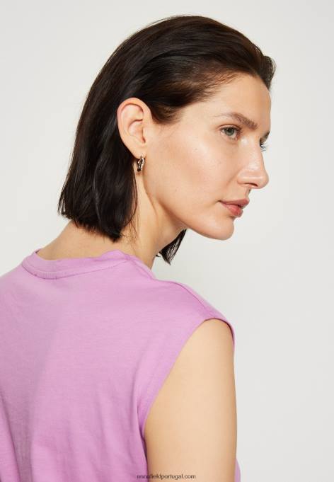 mulheres camiseta básica lilás F4BZ0D363 Anna Field