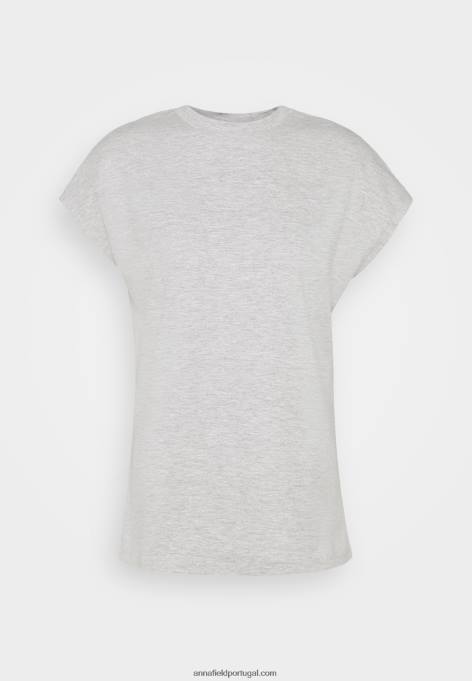 mulheres camiseta básica malhada cinza claro F4BZ0D257 Anna Field