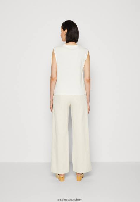 mulheres camiseta básica off white F4BZ0D343 Anna Field