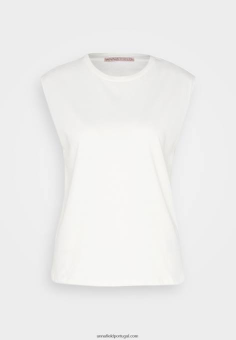 mulheres camiseta básica off white F4BZ0D343 Anna Field