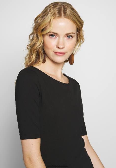 mulheres camiseta básica preta F4BZ0D245 Anna Field