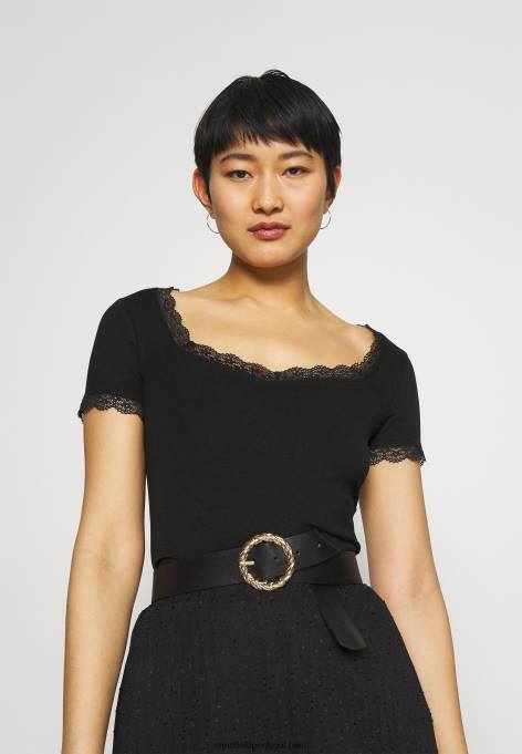 mulheres camiseta básica preta F4BZ0D288 Anna Field