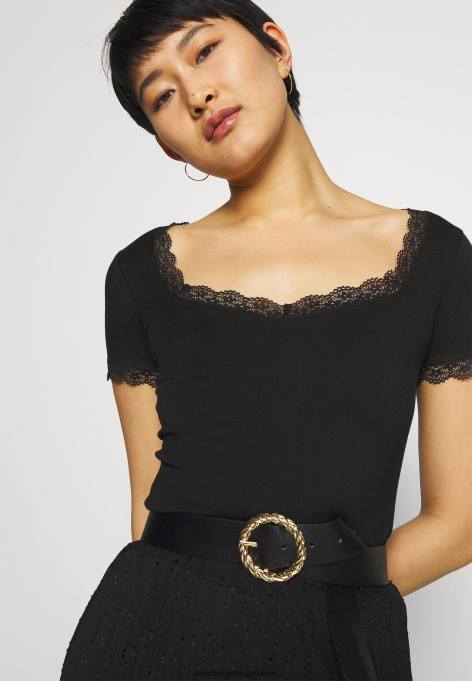 mulheres camiseta básica preta F4BZ0D288 Anna Field