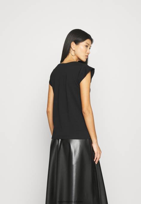 mulheres camiseta básica preta F4BZ0D314 Anna Field