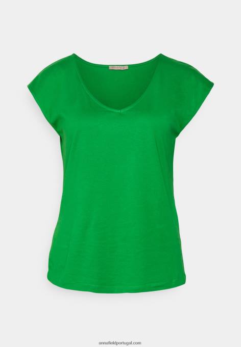 mulheres camiseta básica verde F4BZ0D296 Anna Field