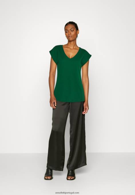 mulheres camiseta básica verde escuro F4BZ0D326 Anna Field