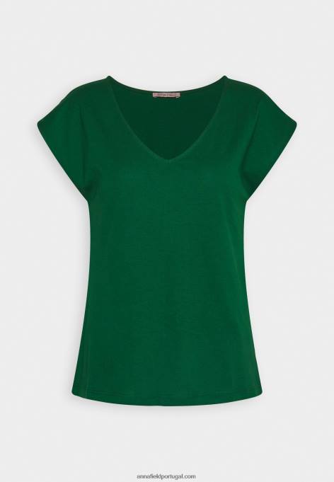 mulheres camiseta básica verde escuro F4BZ0D326 Anna Field