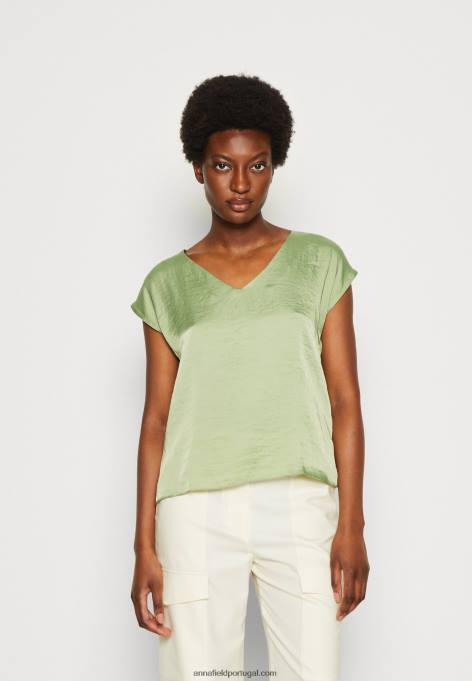 mulheres camiseta básica verde-oliva F4BZ0D315 Anna Field