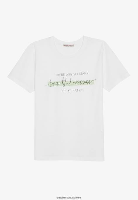 mulheres camiseta branca estampada F4BZ0D239 Anna Field