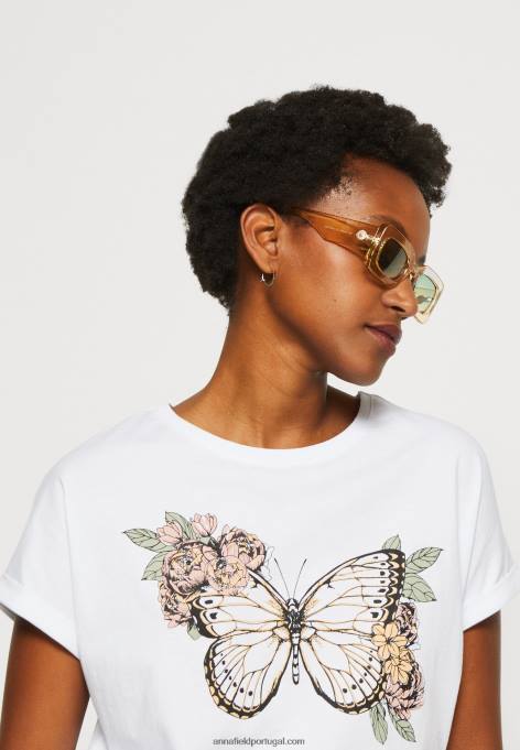 mulheres camiseta branca estampada F4BZ0D333 Anna Field