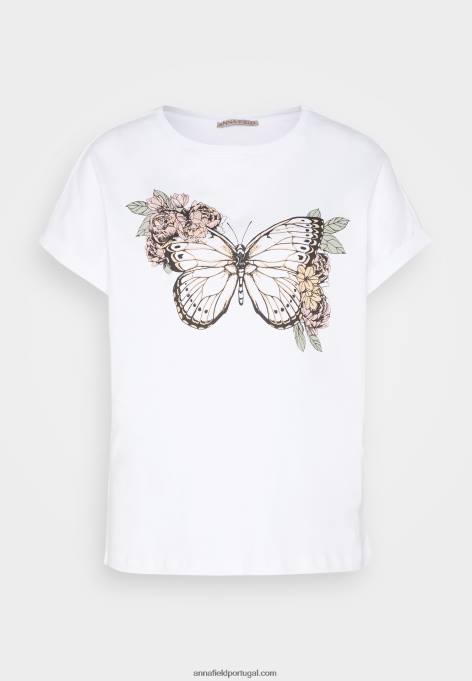 mulheres camiseta branca estampada F4BZ0D333 Anna Field
