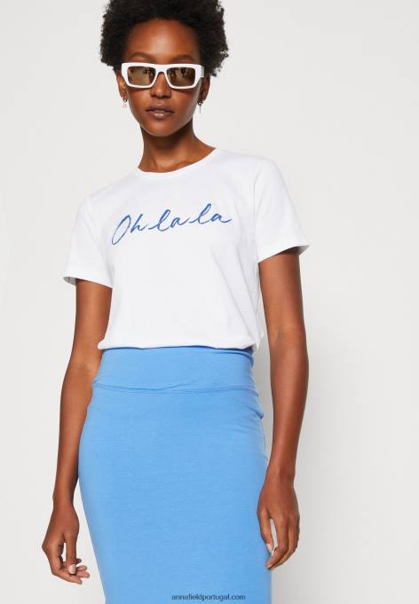 mulheres camiseta branca estampada F4BZ0D347 Anna Field