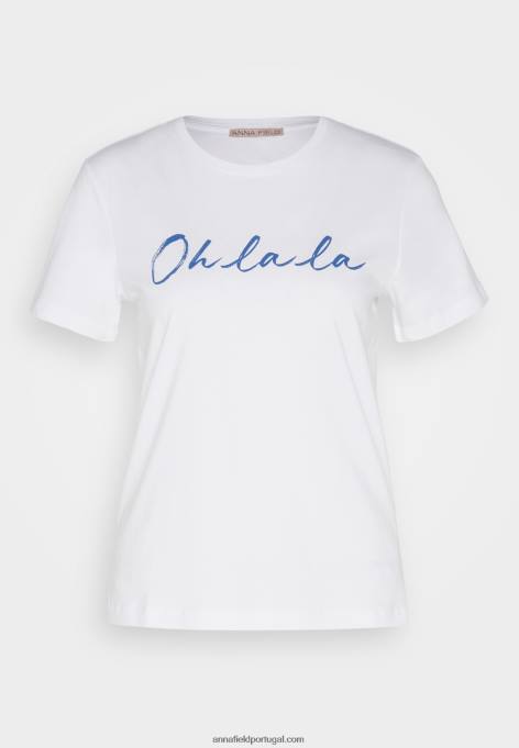 mulheres camiseta branca estampada F4BZ0D347 Anna Field