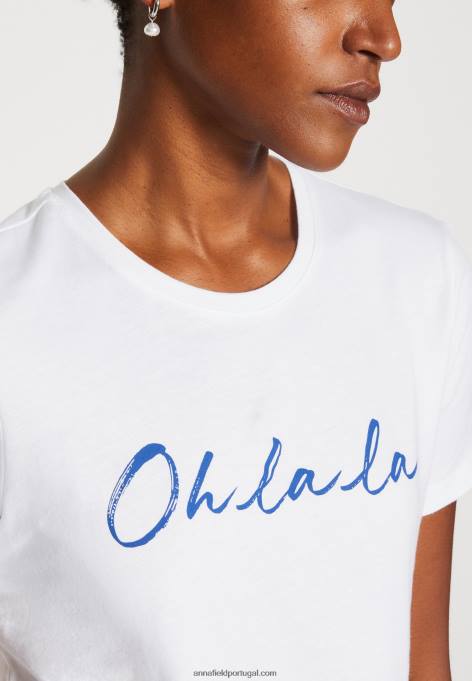 mulheres camiseta branca estampada F4BZ0D347 Anna Field