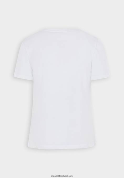 mulheres camiseta branca estampada F4BZ0D364 Anna Field