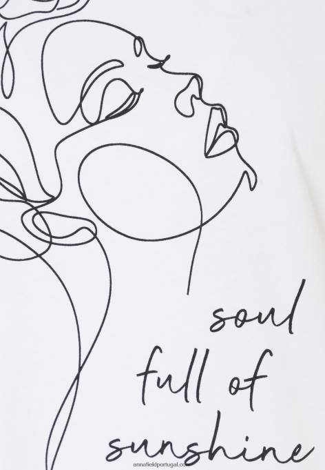 mulheres camiseta branca estampada F4BZ0D364 Anna Field