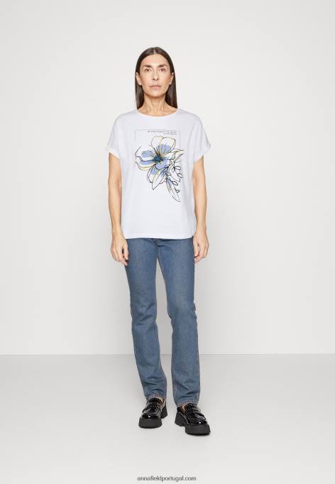 mulheres camiseta branca estampada F4BZ0D367 Anna Field