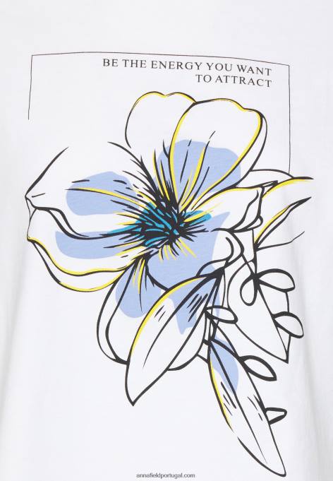 mulheres camiseta branca estampada F4BZ0D367 Anna Field