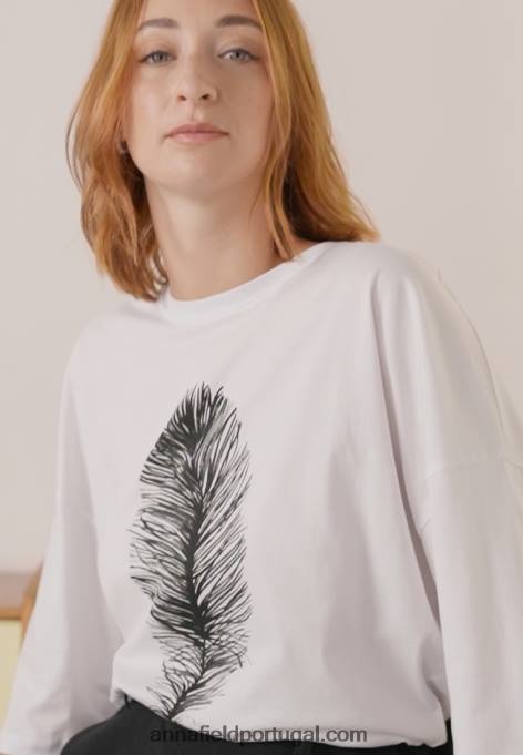 mulheres camiseta branca estampada F4BZ0D371 Anna Field