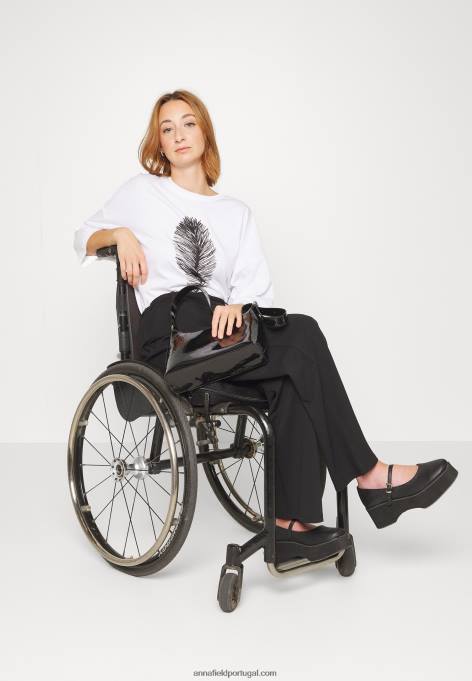 mulheres camiseta branca estampada F4BZ0D371 Anna Field