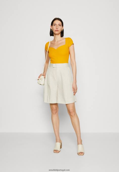 mulheres camiseta estampada amarelo escuro F4BZ0D250 Anna Field