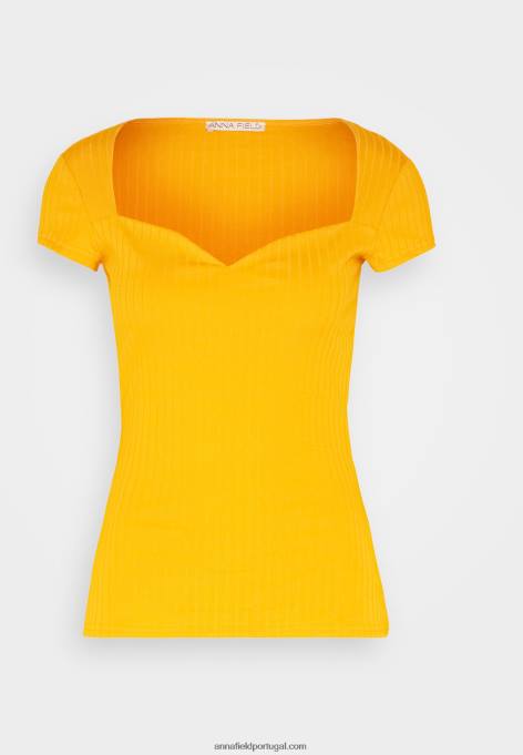 mulheres camiseta estampada amarelo escuro F4BZ0D250 Anna Field