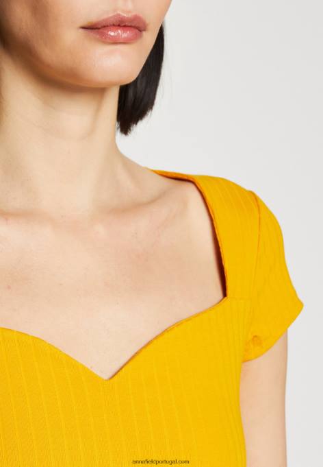 mulheres camiseta estampada amarelo escuro F4BZ0D250 Anna Field