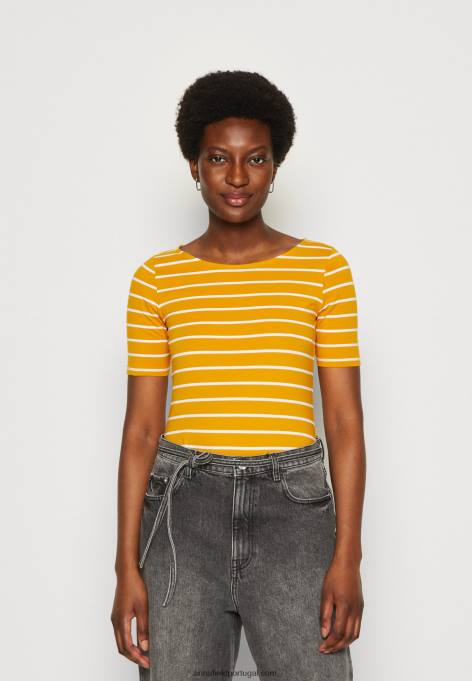 mulheres camiseta estampada amarelo escuro/branco F4BZ0D295 Anna Field