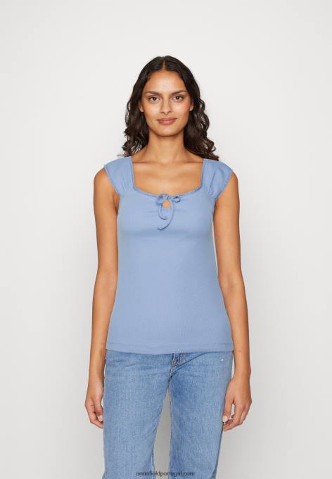 mulheres camiseta estampada azul claro F4BZ0D278 Anna Field