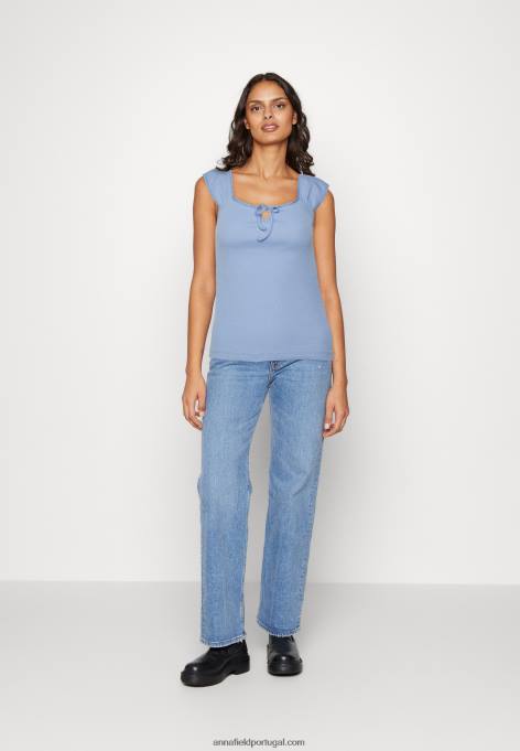 mulheres camiseta estampada azul claro F4BZ0D278 Anna Field