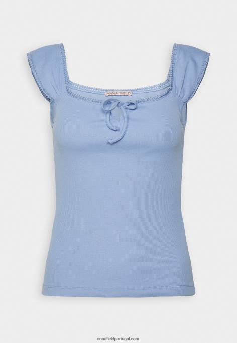 mulheres camiseta estampada azul claro F4BZ0D278 Anna Field