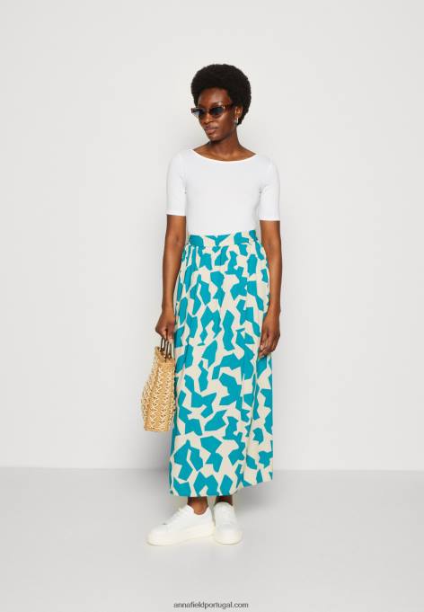 mulheres camiseta estampada azul claro/branco F4BZ0D292 Anna Field