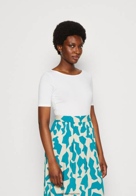 mulheres camiseta estampada azul claro/branco F4BZ0D292 Anna Field